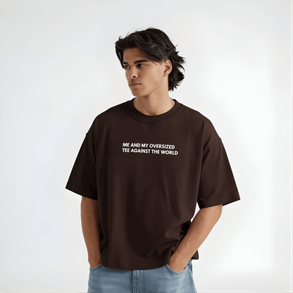 Against the world T shirt Choclate Brown