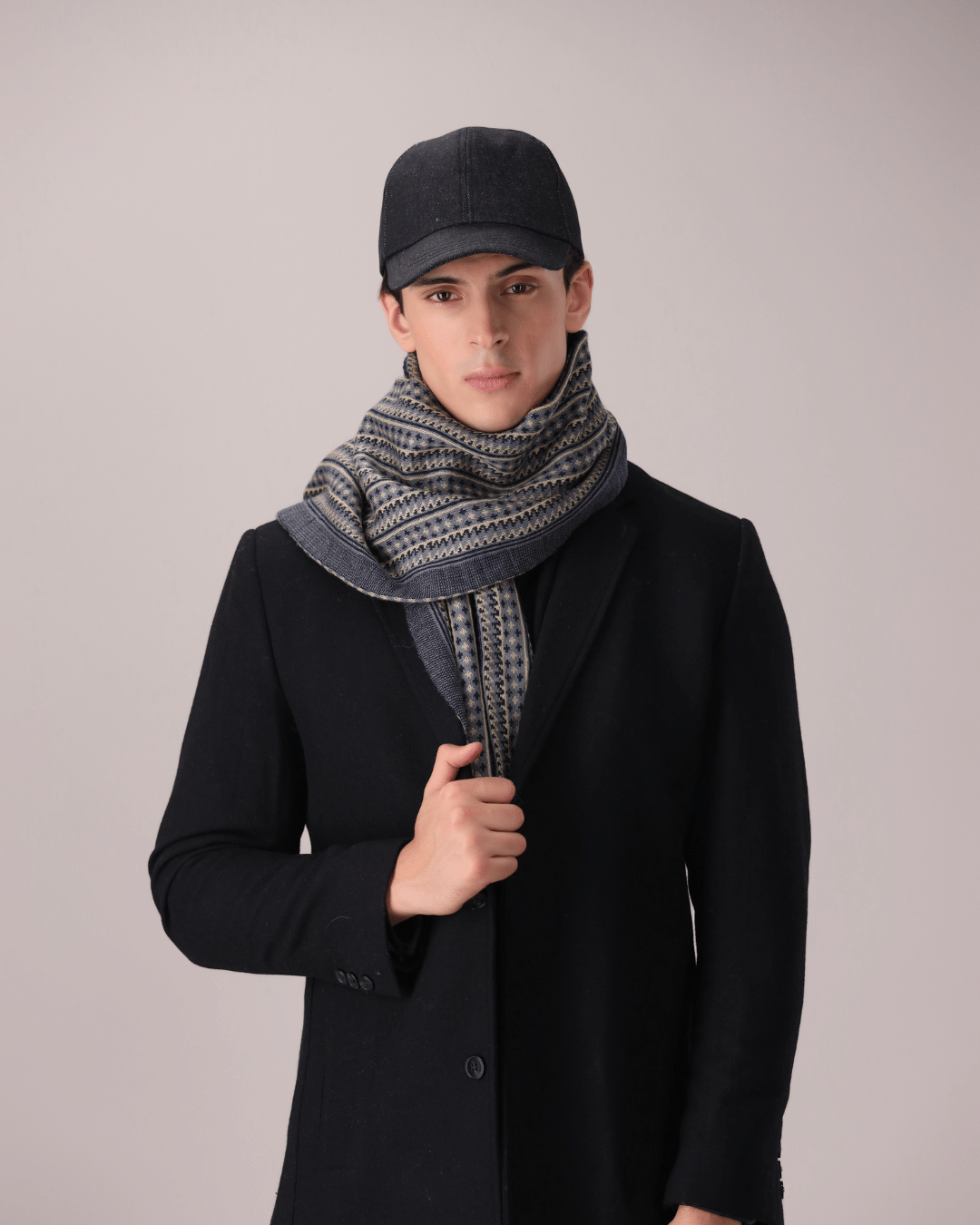 Black denim cap