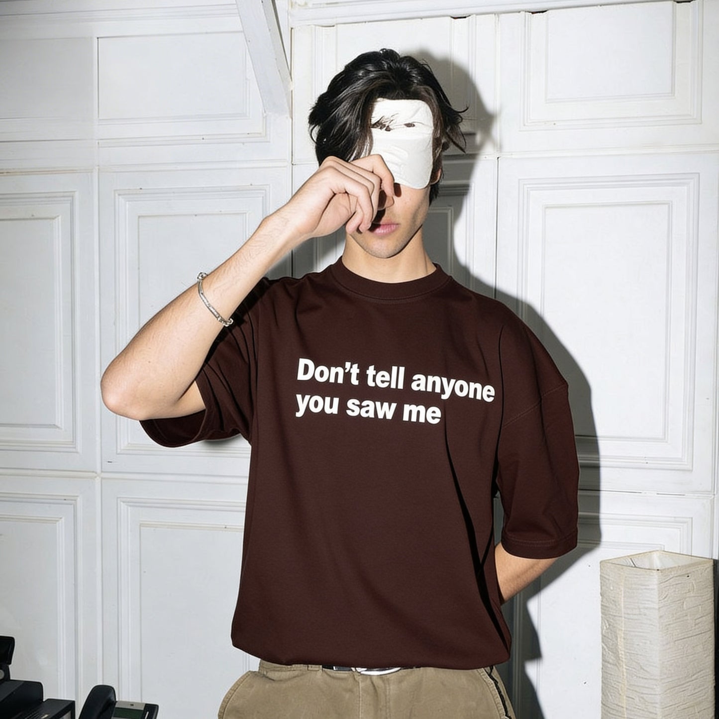 Don’t Tell Anyone Oversized T-Shirt – Chocolate Brown
